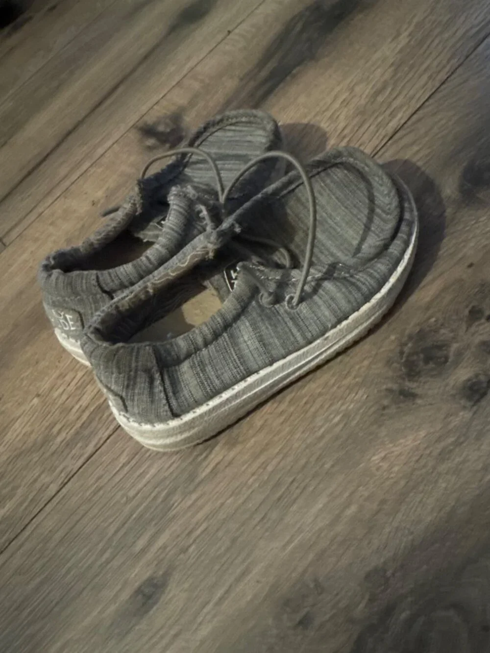 Hey Dude Wally Toddler Blend Linen Shoes US Toddler K8 Gray Casual Lightweight S